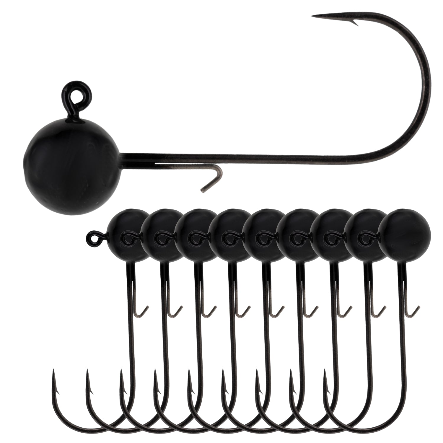 Reaction Tackle Lead Ball Jigs (10-Pack) – Premium Round Jig Heads for Stick Baits