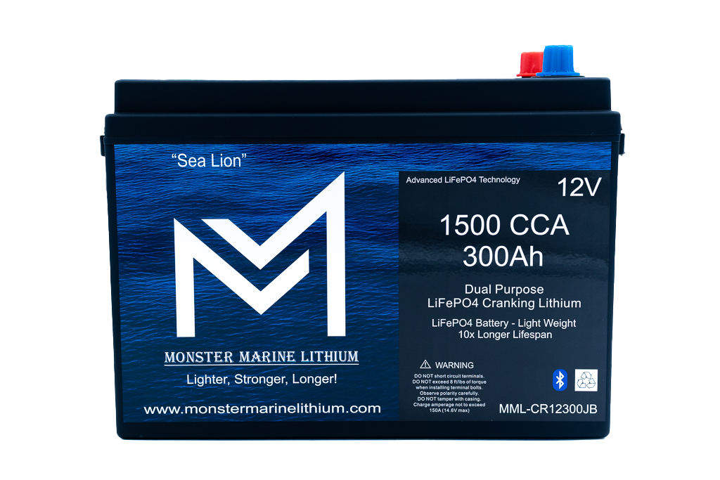 1500 CCA 300AH Dual Purpose Cranking Lithium Bluetooth "Sea Lion"
