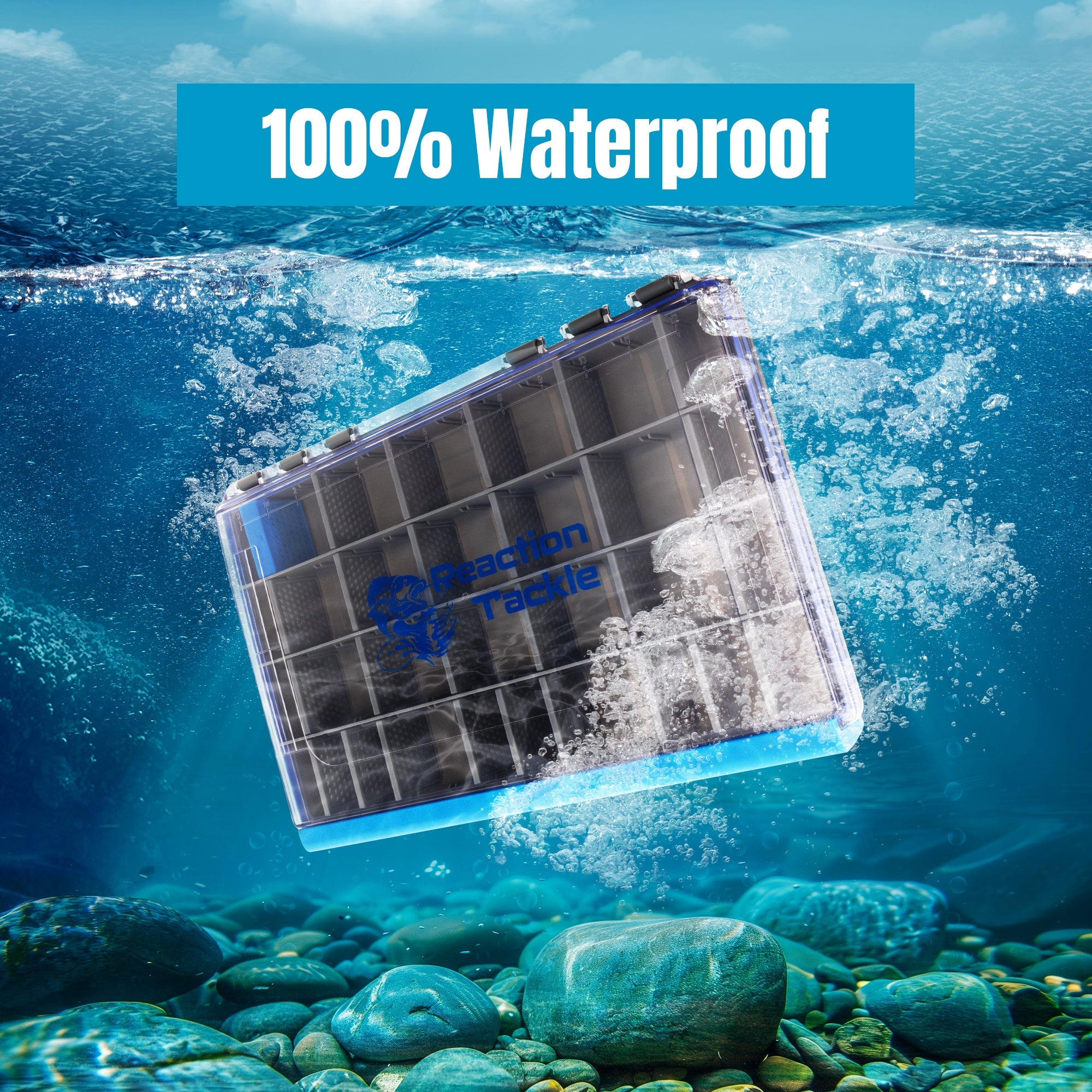 Reaction Tackle Ultra Elite Tackle Tray- Water Resistant with Single Clip Design - New