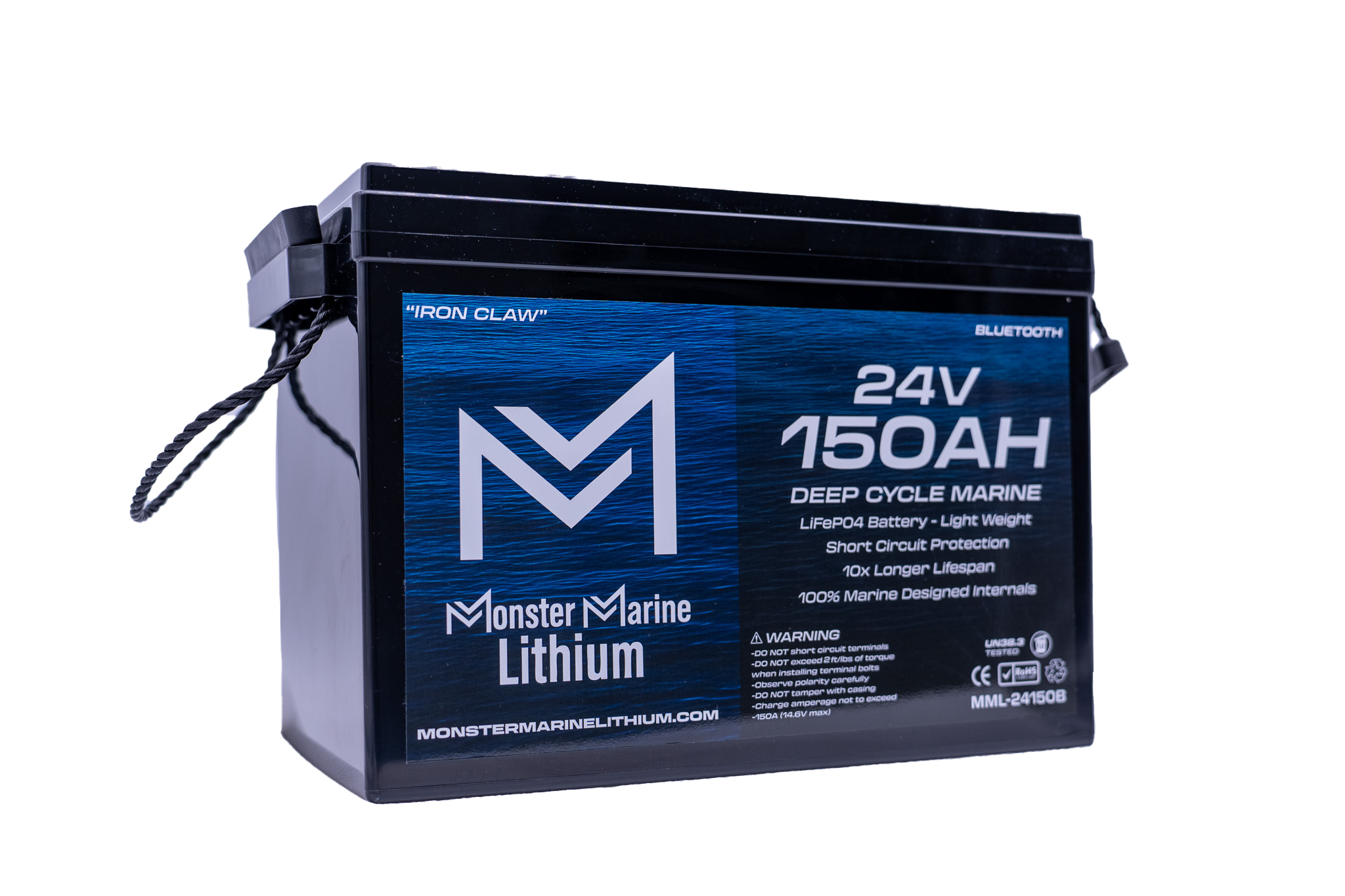 24v 150ah Lithium Marine Trolling Motor Battery "IRON CLAW" - Bluetooth