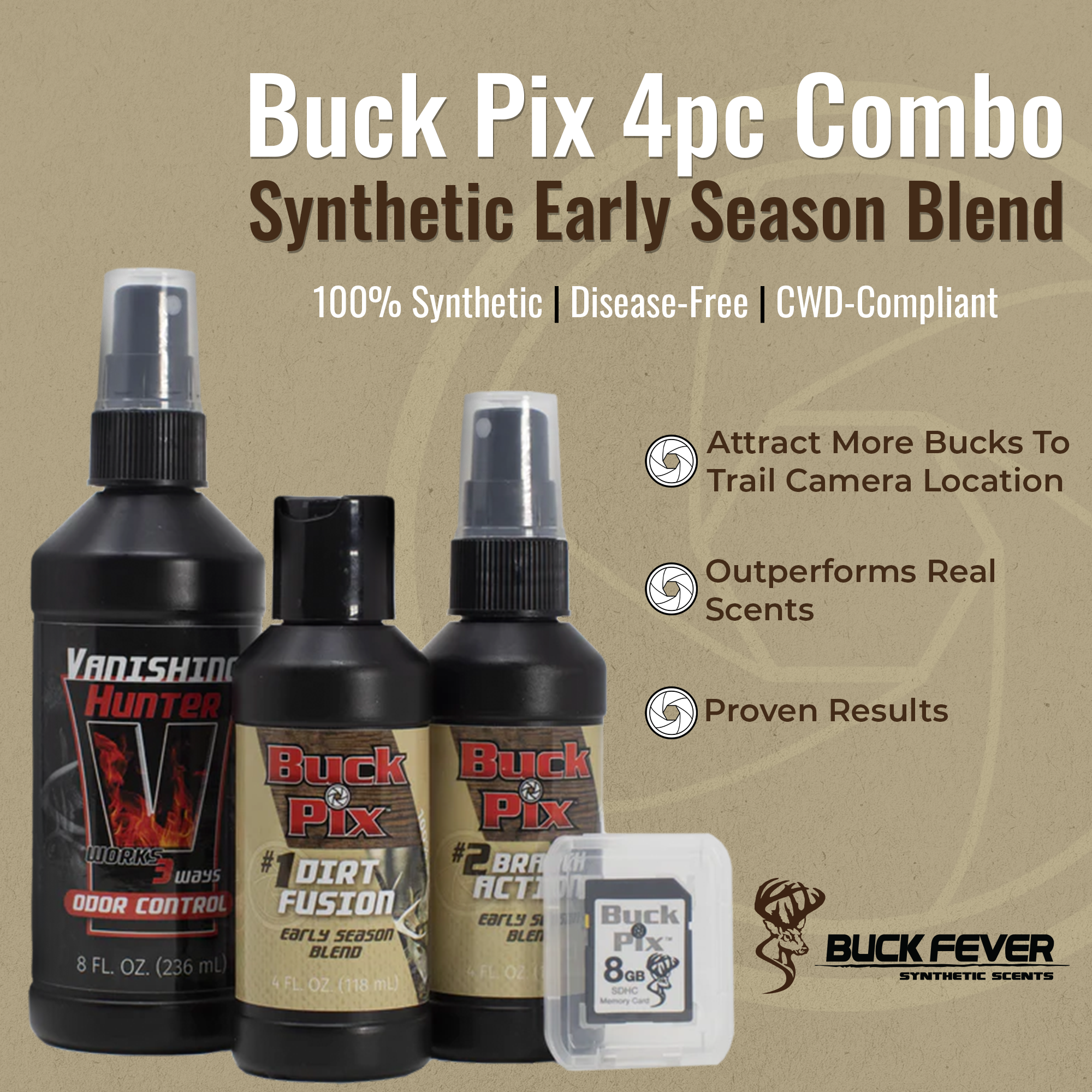 Buck Pix 4-Piece Combo - Synthetic Scent Pack