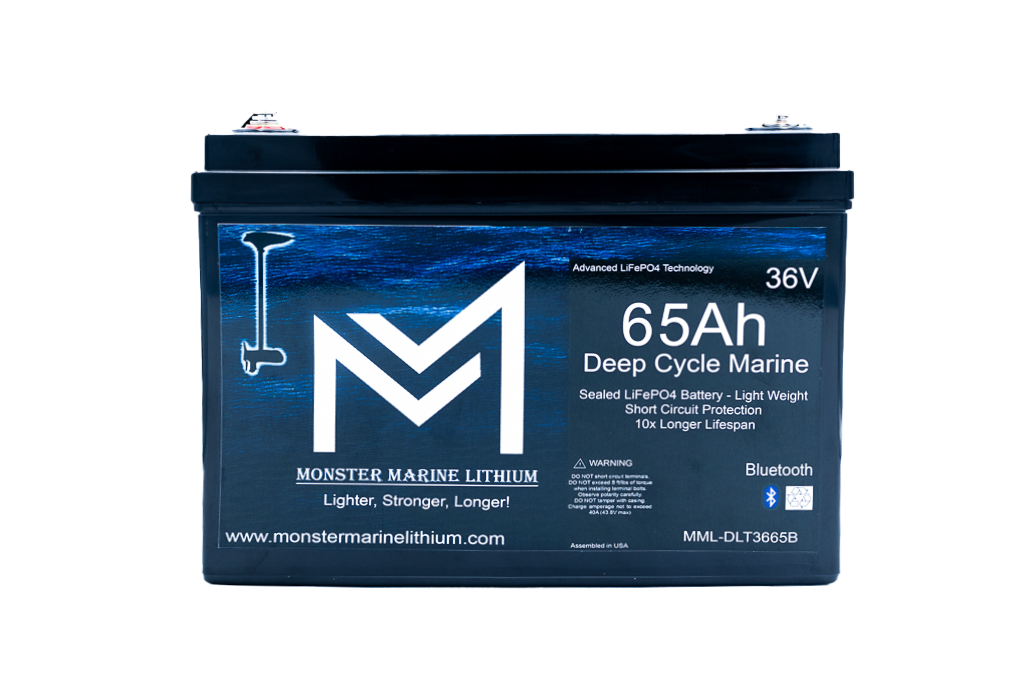 36V 65Ah Bluetooth Deep Cycle Lithium Trolling Battery