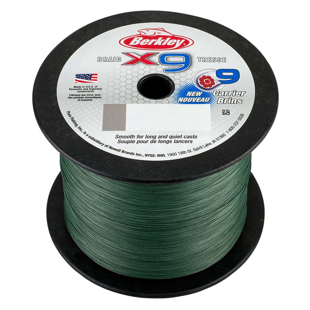 Berkley x9 Braid LowVis Green  50lb  2188 yds  X9BBK5022 1486841