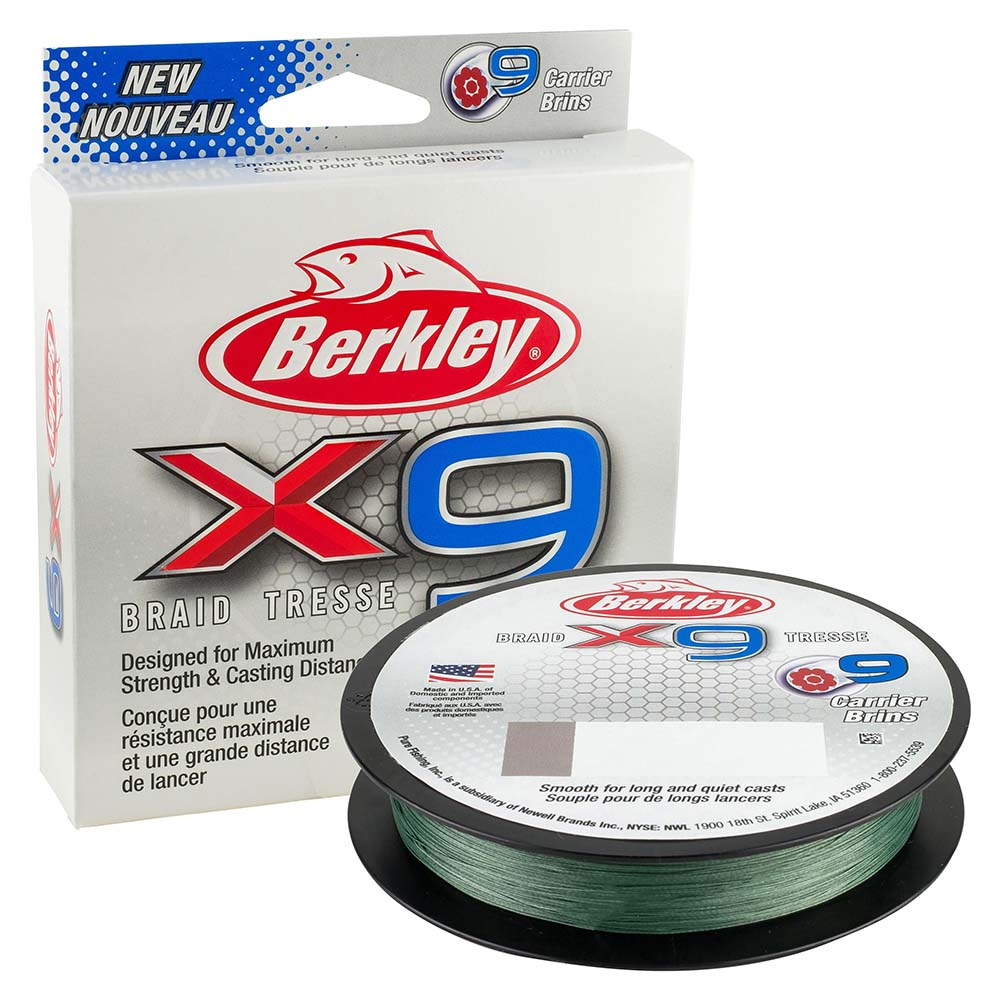Berkley x9 Braid LowVis Green  50lb  164 yds  X9B3306522 1486830