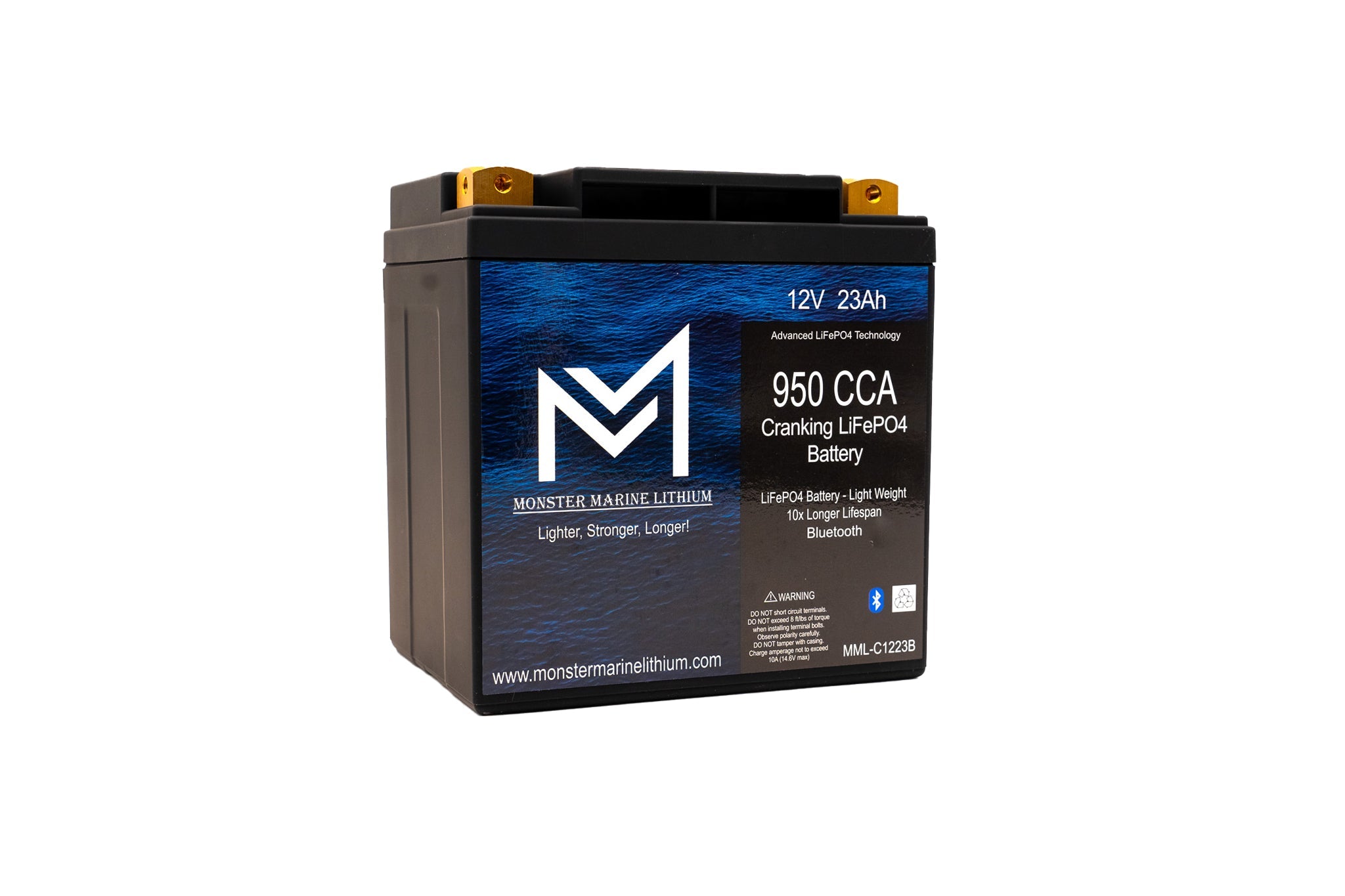 950CCA 12V 23AH Cranking Lithium Battery - BLUETOOTH - MML-C1223B