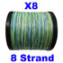 Reaction Tackle X8 Braided Fishing Line - Aqua Camo 8 Strand