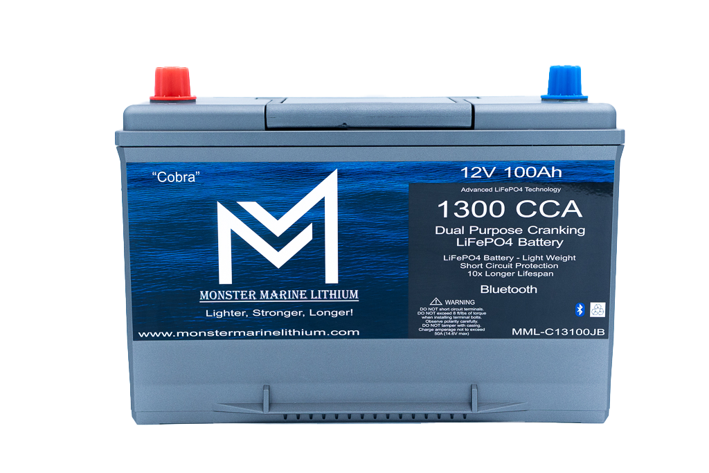 1300CCA 100Ah Dual Purpose Cranking Lithium “Cobra” - Bluetooth - MML-C12V13JB