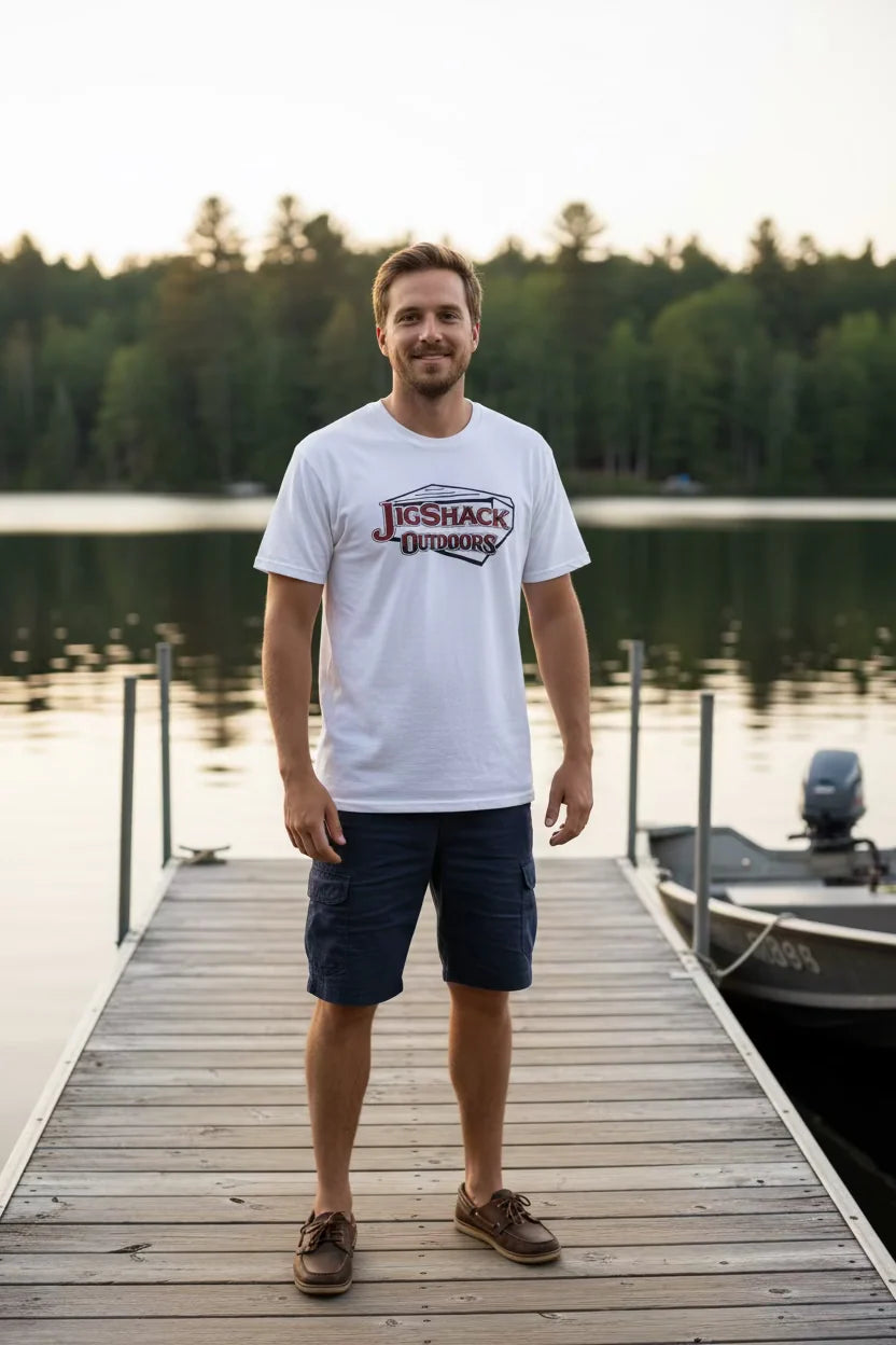White Jig Shack Outdoors Short Sleeve T-Shirt