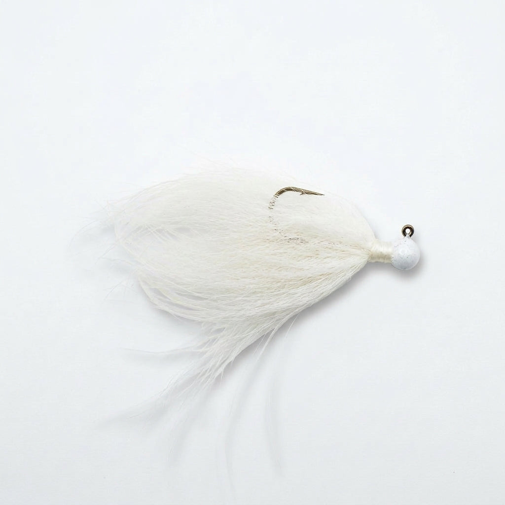 Jig Shack Hand Tied Ball Hair Jigs - White