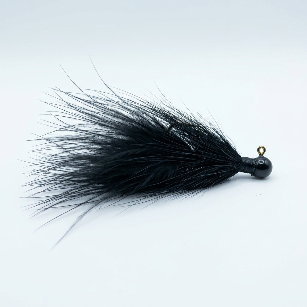 Jig Shack Hand Tied Ball Hair Jigs - Black