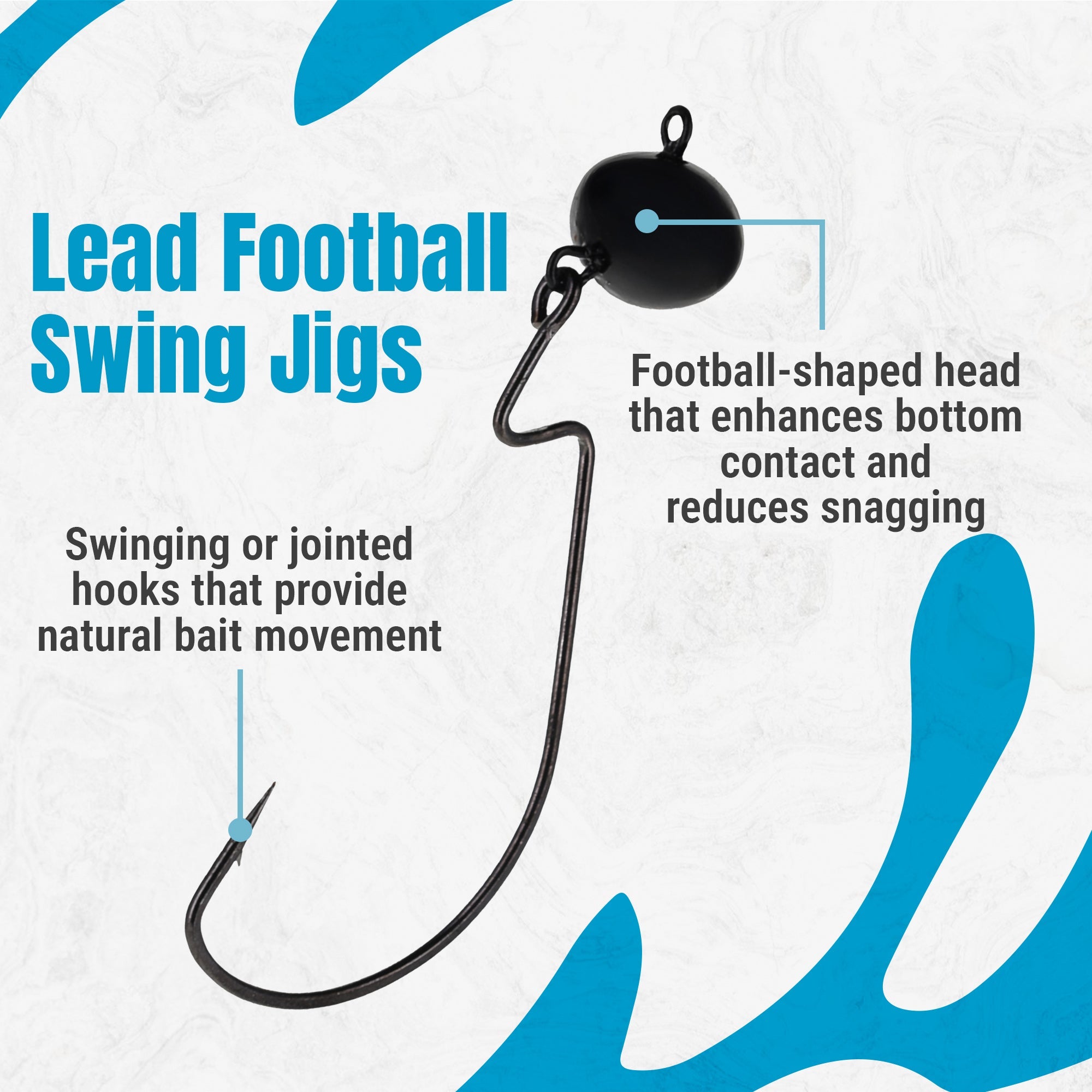 Reaction Tackle Lead Swing Football Jigs - 5-PACK