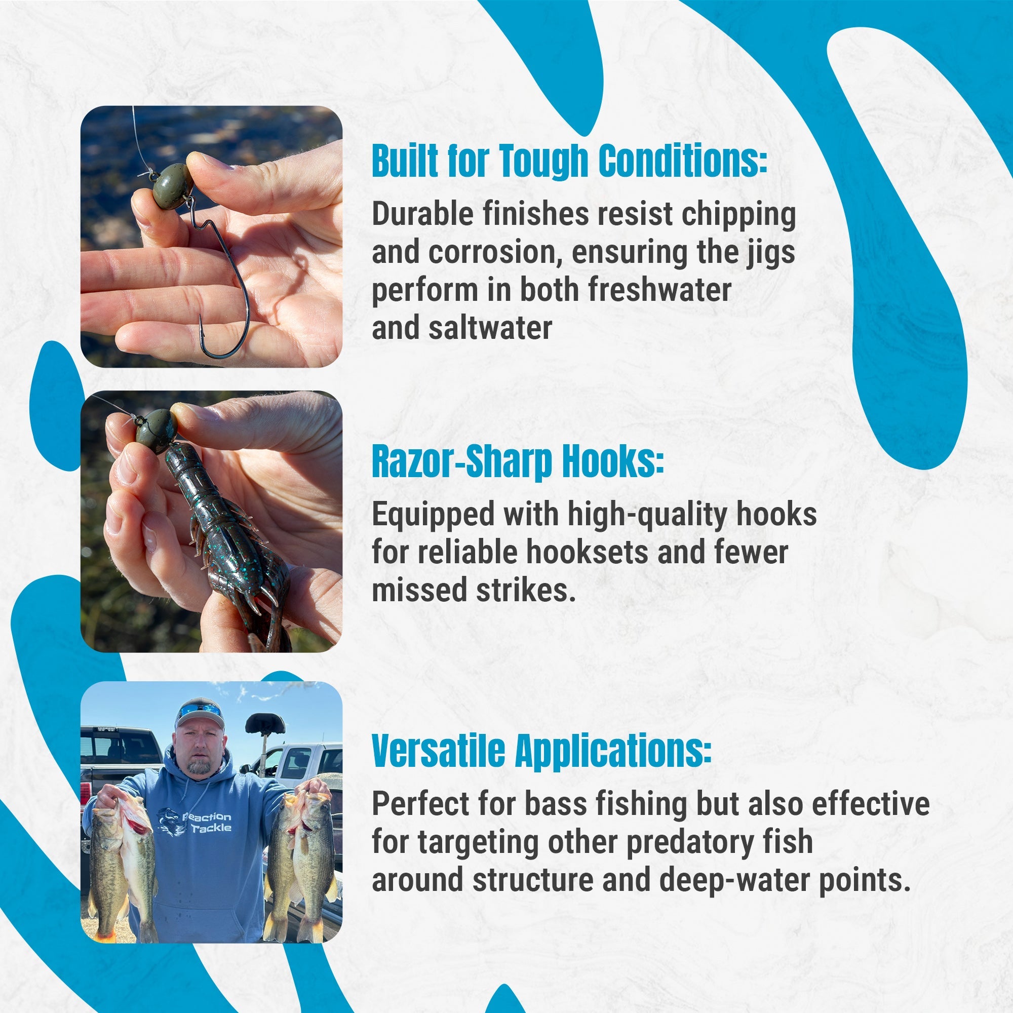 Reaction Tackle Lead Swing Football Jigs - 5-PACK