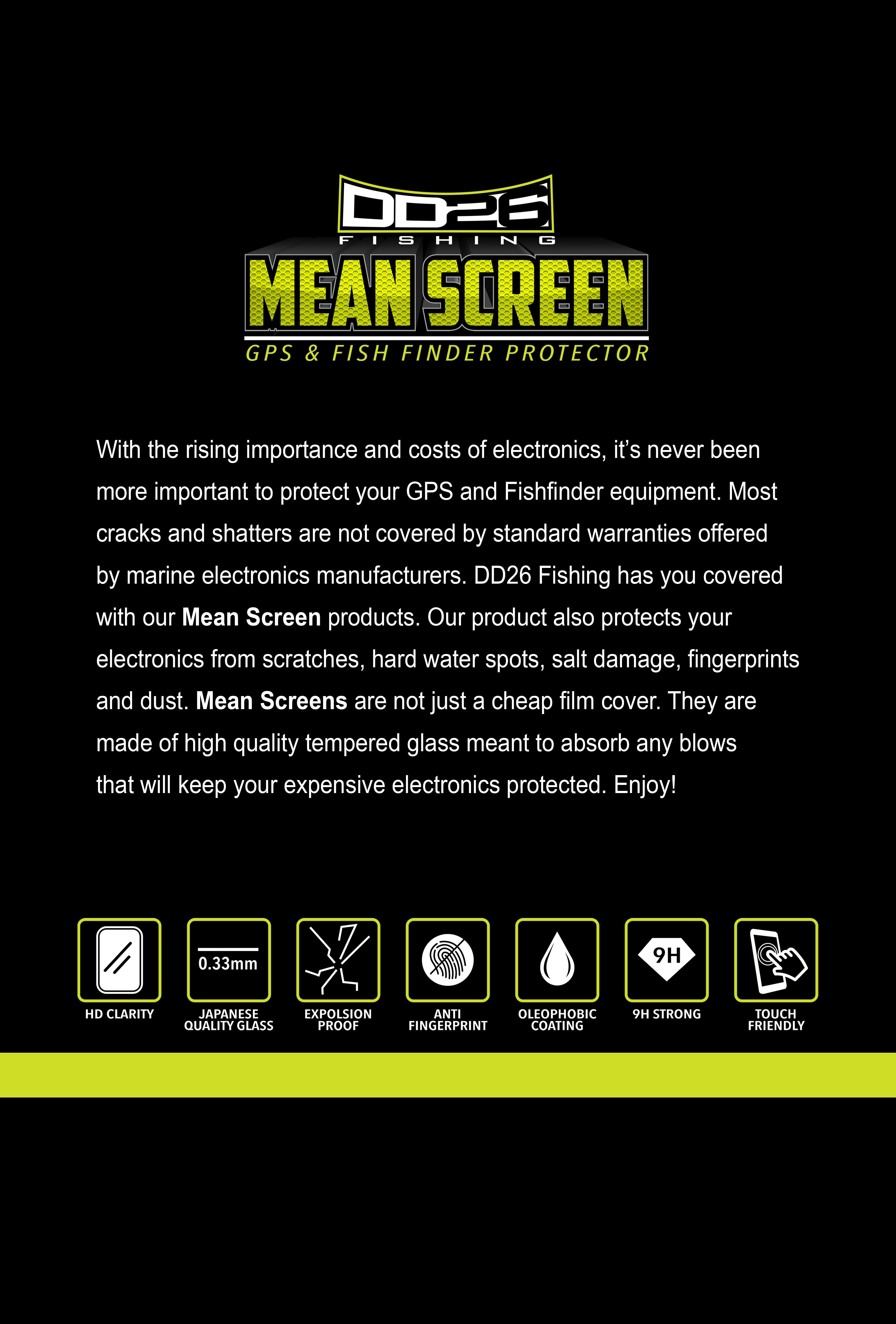 40% OFF!!  DD26 Fishing Mean Screen Anti Glare tempered glass that fits the Humminbird Solix 12 all Gens