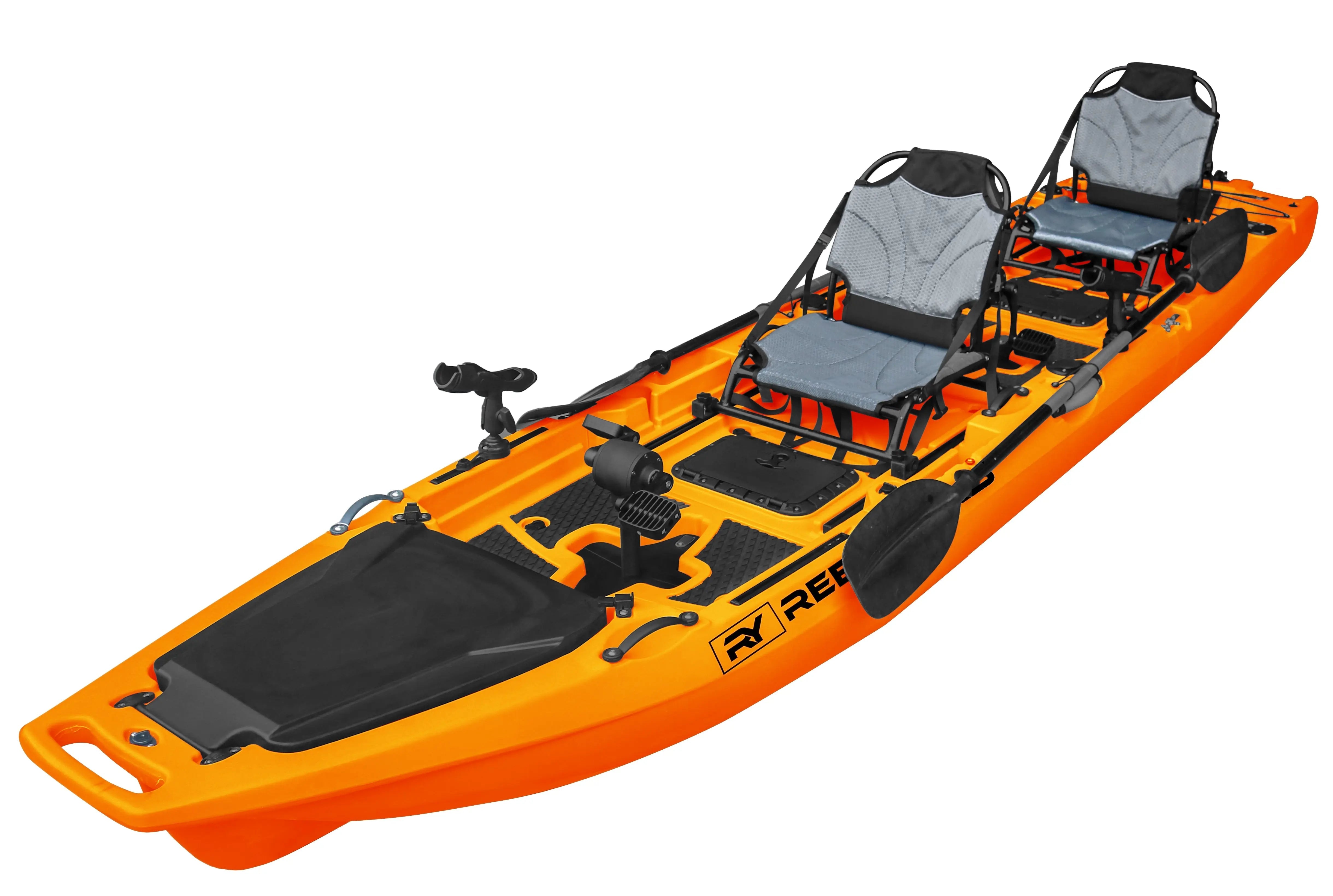 13.8ft  Rocket Propeller Drive Tandem & Solo Modular Fishing Kayak | Propeller Drive | 550lbs Capacity | 3 Piece