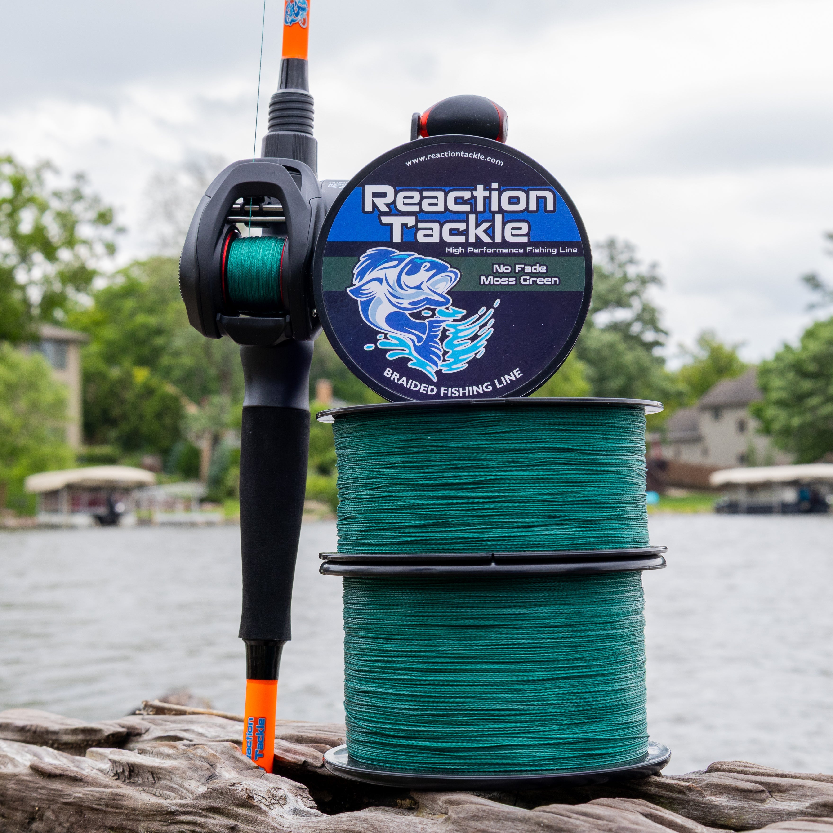 Reaction Tackle Braided Fishing Line - NO FADE Moss Green - NEW