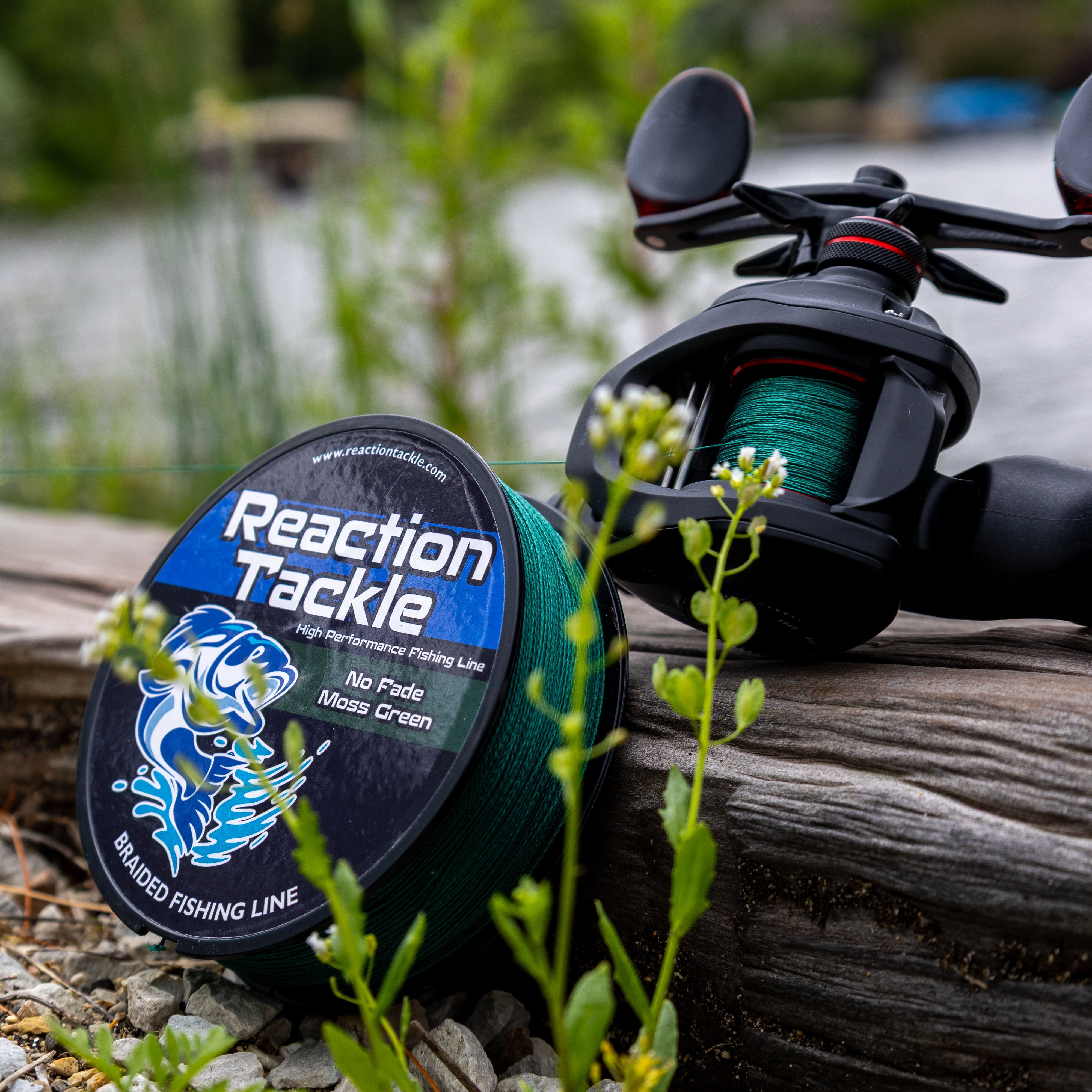 Reaction Tackle Braided Fishing Line - NO FADE Moss Green - NEW