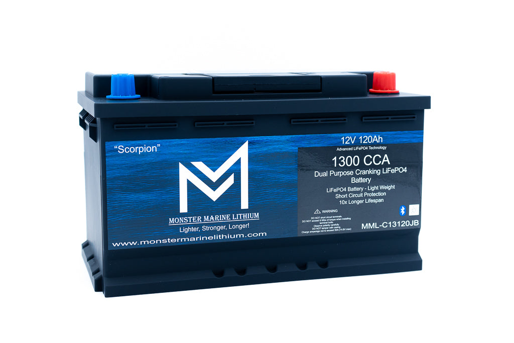 1300CCA 120Ah Dual Purpose Bluetooth Cranking Lithium "Scorpion" - Bluetooth - MML-13C120B