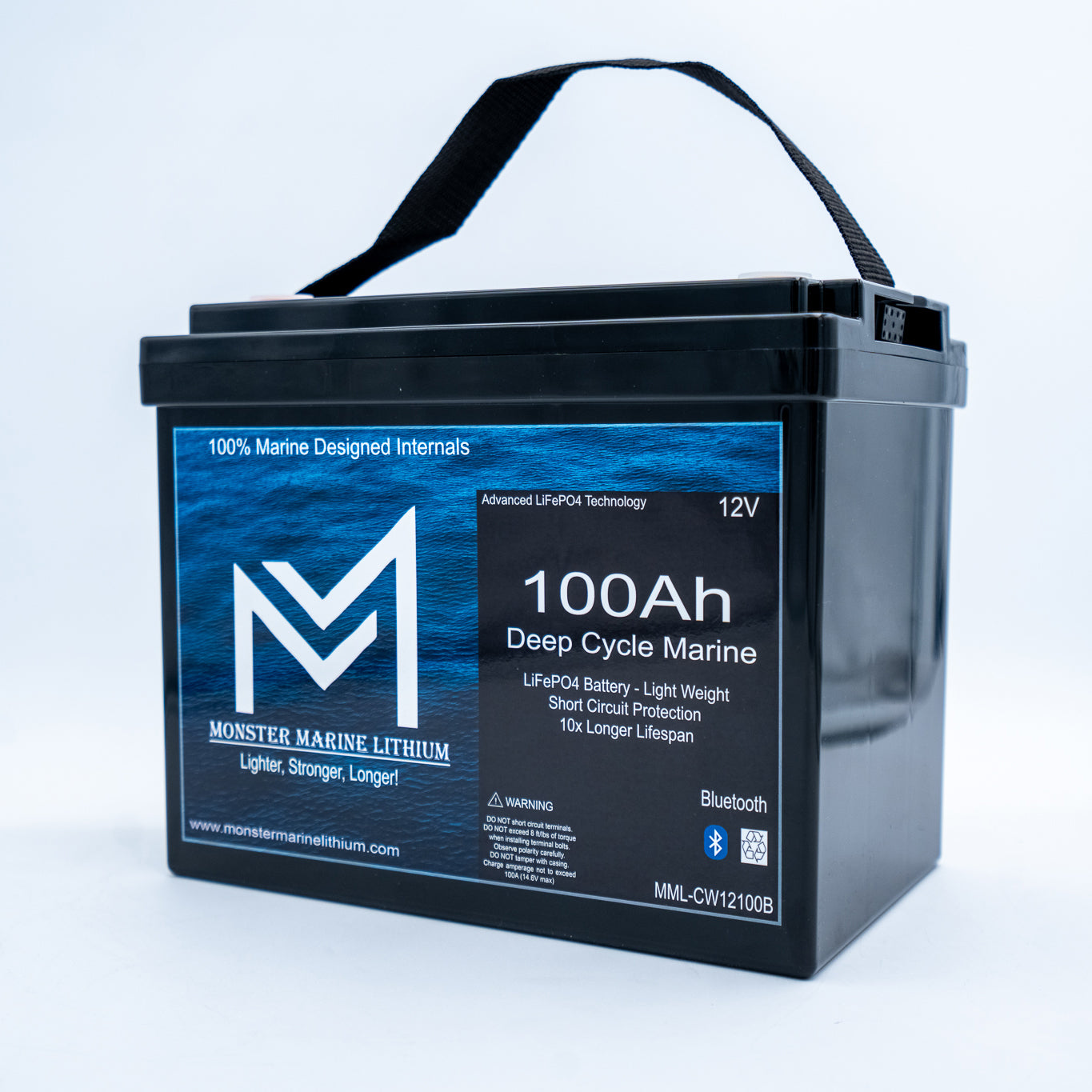 12v 100Ah Slim Series Bluetooth Deep Cycle Lithium Marine Battery Group 24