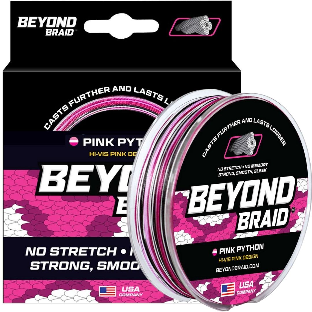 Beyond Braid Pink Python Hi-Vis Braided Fishing Line