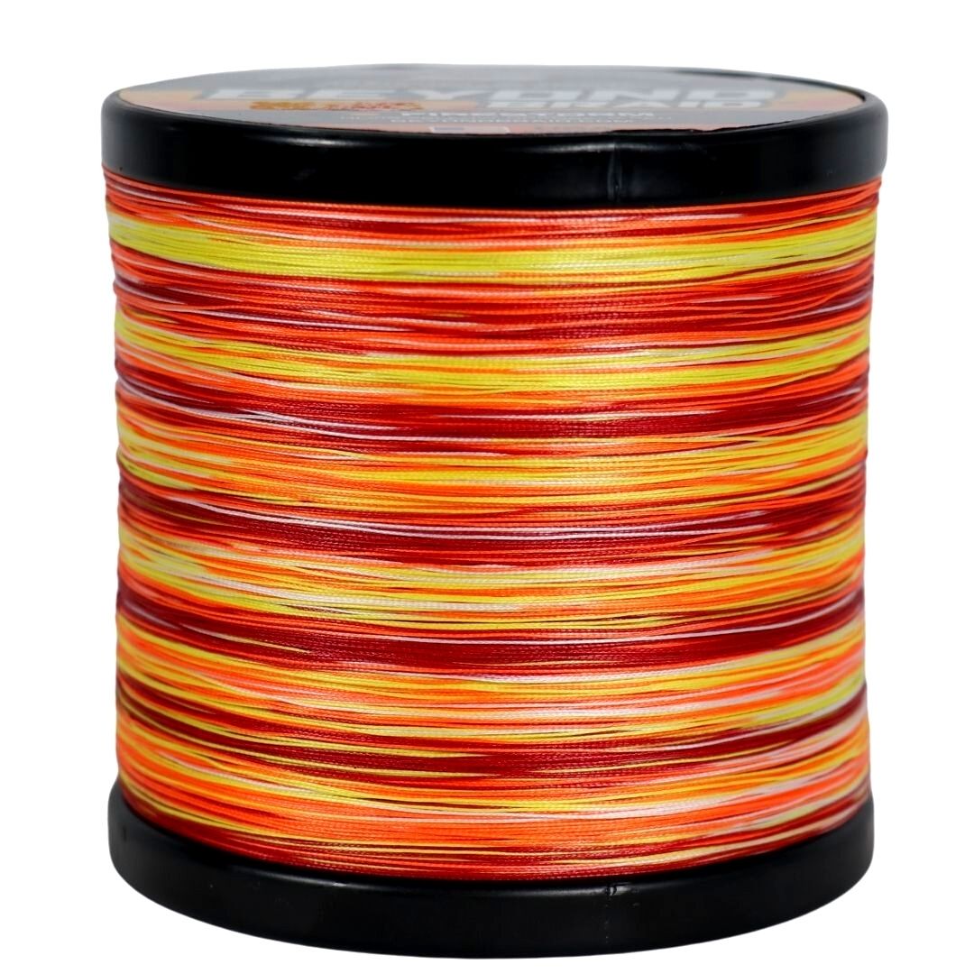 Beyond Braid Lava Hi-Vis Braided Line - Red, Orange & Yellow