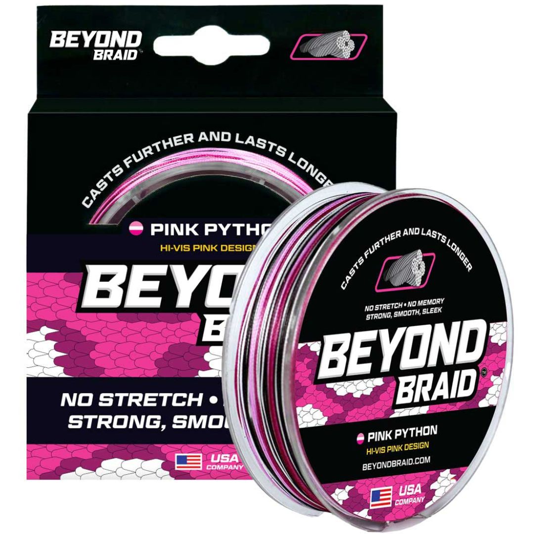 Beyond Braid Pink Python Hi-Vis Braided Fishing Line