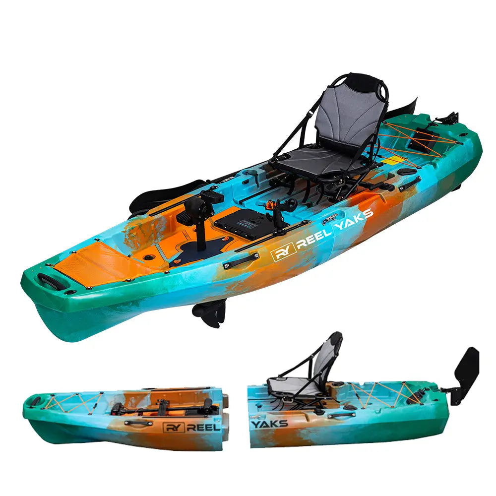 10ft Radar Modular Propeller Drive Pedal Fishing Kayak | 430lbs Capacity | 2 Piece