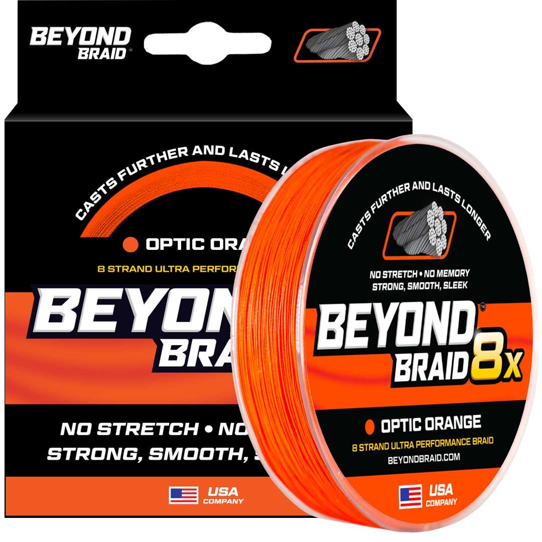 Beyond Braid Optic Orange 8X Ultra Performance 8 Strand Braided Line