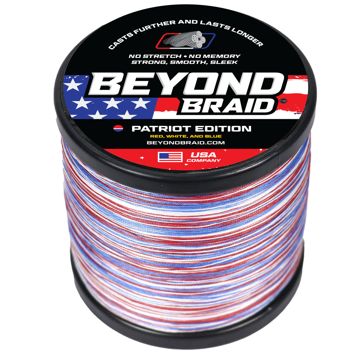 Beyond Braid Patriot Edition Braided Line - Red, White & Blue