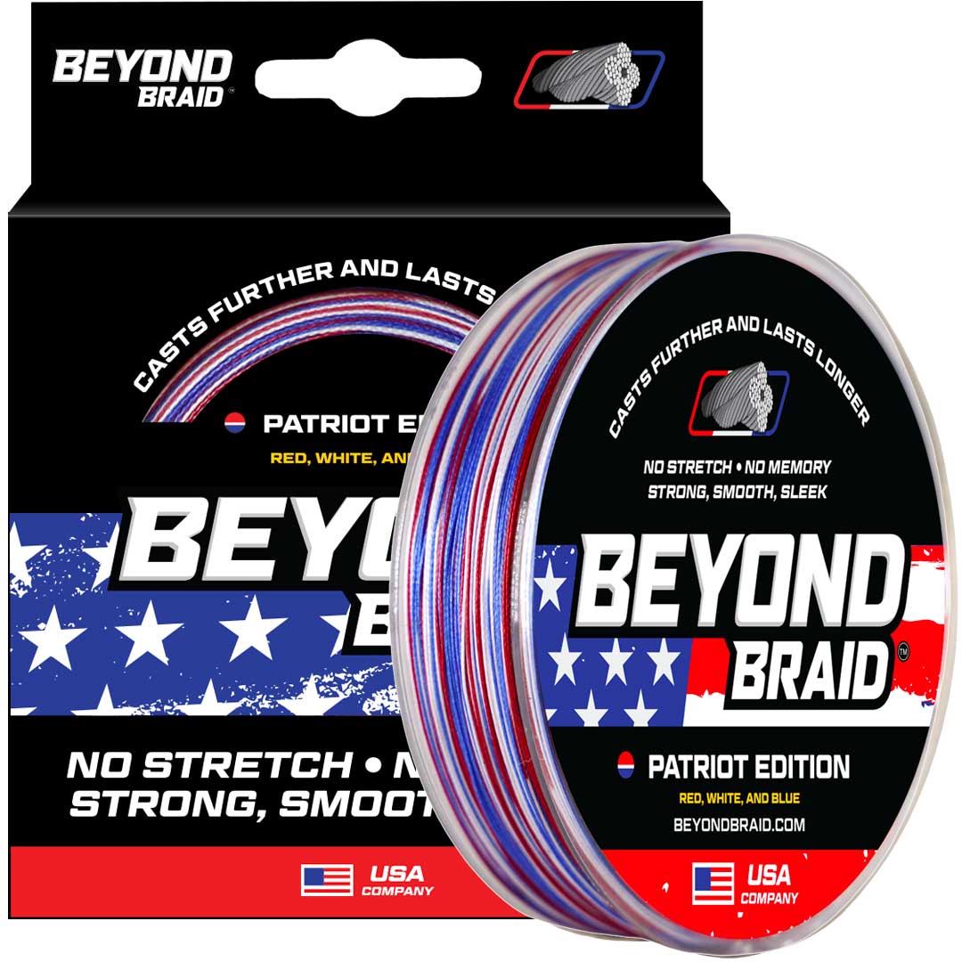 Beyond Braid Patriot Edition Braided Line - Red, White & Blue