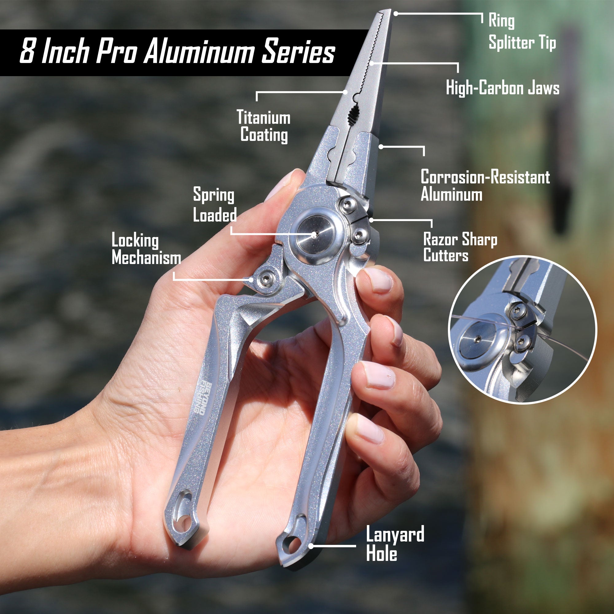 Beyond Pro Aluminum Series 8" Fishing Pliers - Aircraft Grade