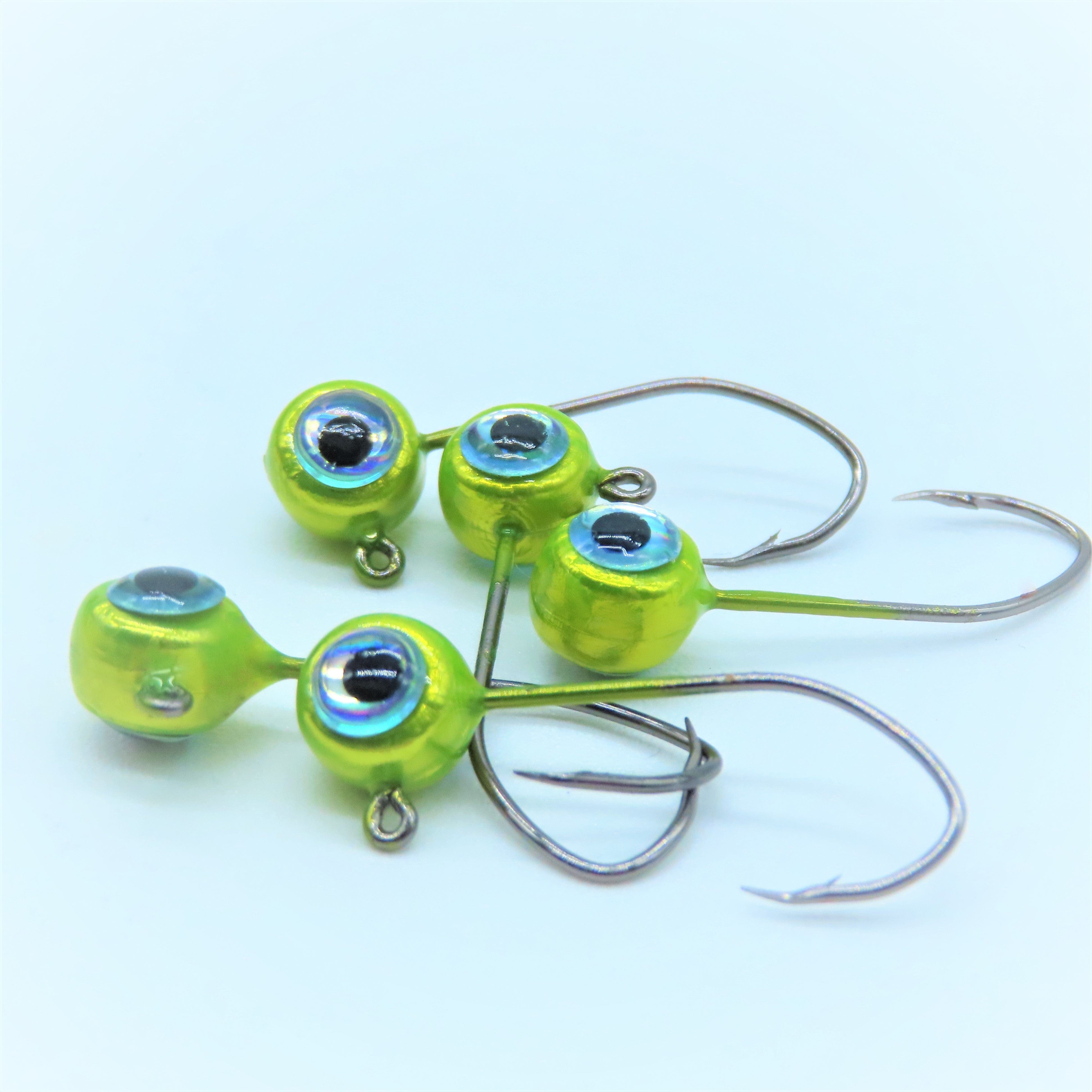 Free Style Jig Heads - 3D Eyes - 12 Pack - No Collar