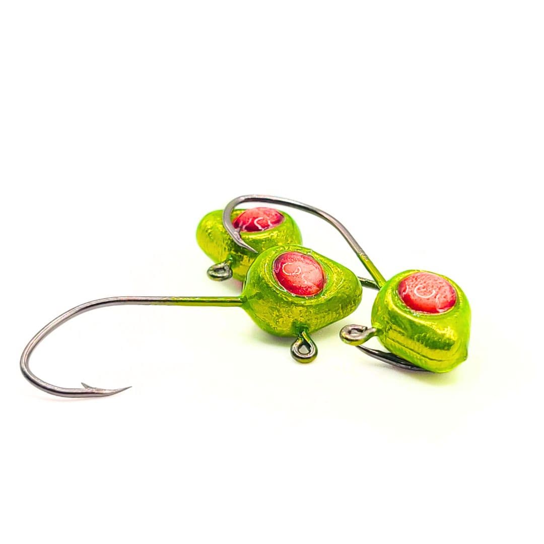 Free Style Minnow Jig Heads - 3D Eyes - 12 Pack - No Collar