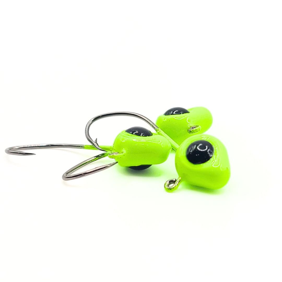 Free Style Minnow Jig Heads - 3D Eyes - 12 Pack - No Collar