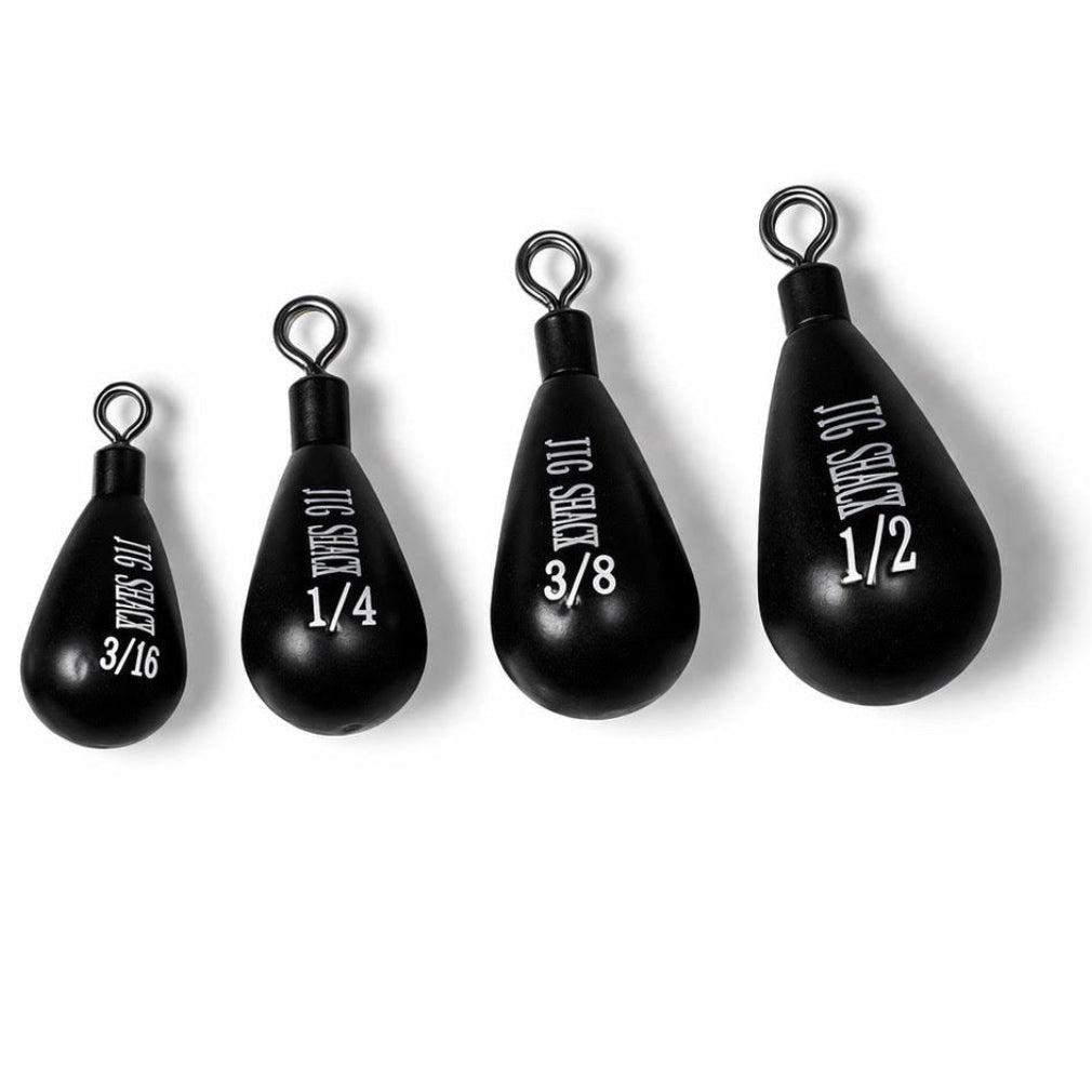 Tungsten Tear Drop Loop Eye Weights - Jig Shack Exclusive