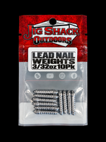 Jig Shack Premium Lead Nail Weights (10 Pack) - Multiple Sizes!