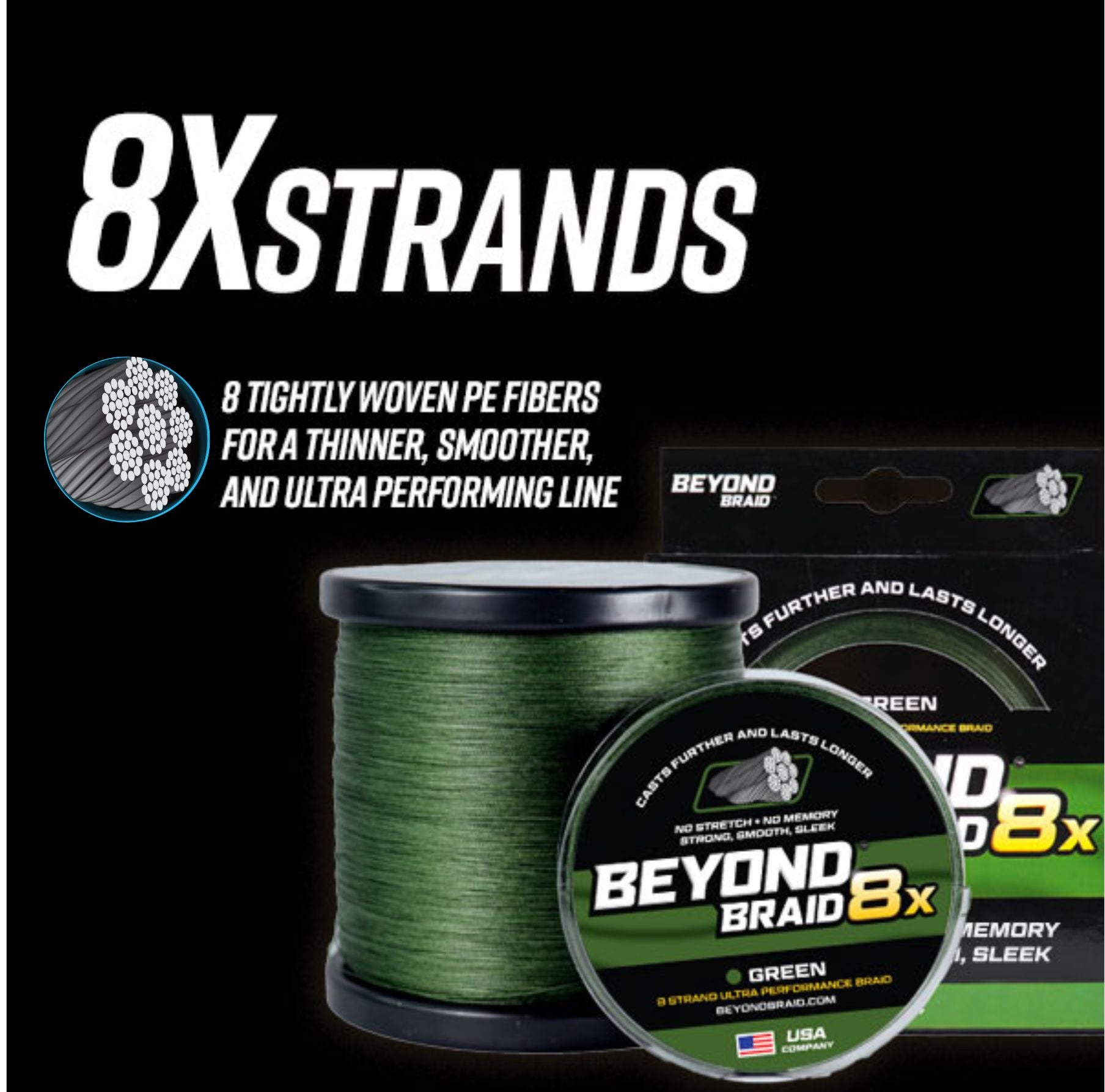 Beyond Braid Green 8X Ultra Performance 8 Strand Braided Line